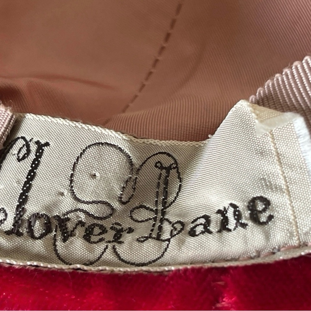 Clover Lane Vintage Velvet Beret - Small Billed Cap - Art Deco Era 30’s/40’s - Picture 5 of 7